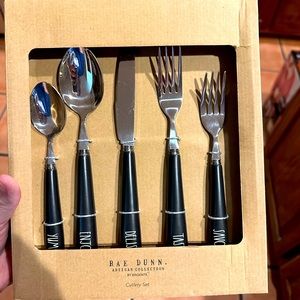 NEW! Rae Dunn silverware set, black handles! New without tags, never been used!
